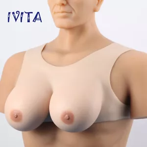 IVITA E Cup Drag Queen Silikon Brustformen falsche Brüste CD TG BH Enhancer - Bild 1 von 11