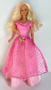 Mattel Barbie Princess Blonde Pink & Gold Dress Plus Jewelry - Picture 1 of 11