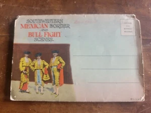 Southwestern Mexican Border & Bullfight Scenes 1930's Souvenir Postcard Folder - Picture 1 of 9