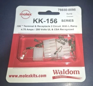MOLEX 76650-0095 0,156 ZOLL KK-156 3-KREIS-KLEMME & BUCHSE 5ER-SET MIT STIFTEN - Bild 1 von 2