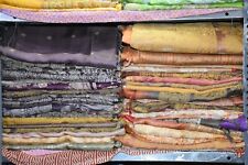 Wholesale Lot Premium Vintage Embroidery Saree Pure Silk Fabric Craft Sari