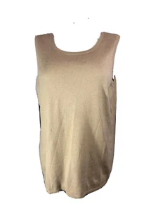 Chicos 3 XL NWT Shell Tan Dakota Wheat Slvls Sweater Tank Med Weight $49 🧡🧡 - Picture 1 of 9