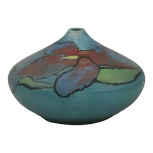 Ephraim Faience 2015 Hand Made Pottery Experimental Blue Vellum Ceramic Vase - Picture 1 of 6