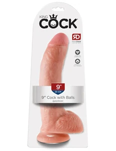 9" King Cock with Balls Realistic Veiny Penis Dildo Suction Cup - Choose Color - Picture 1 of 5