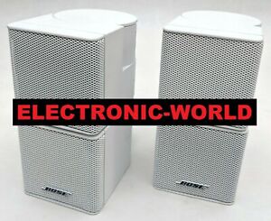 WHITE MINT PAIR BOSE JEWEL Double Cube Speakers Lifestyle Acoustimass cubes