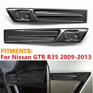 ✅Carbon Fiber Car Side Vent Fender Flank Cover Trim For Nissan GTR R35 2009-2013 - Picture 1 of 7