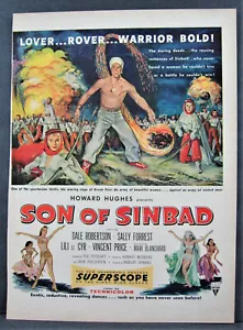 Insegna Pubblicitaria Vintage 1958 Son Of Sinbad Film Rivista Completa Pg Star Dale Robertson - Foto 1 di 1