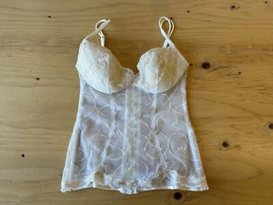 Corsé La Perla Mujer 3/36 Flexible Deshuesado Encaje Blanco Hecho en Italia - Imagen 1 de 17