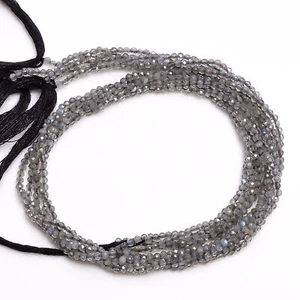 2.5 mm Natural Labradorite Faceted Round Rondelle Beads Jewelry 33 cm Strand - Picture 1 of 2
