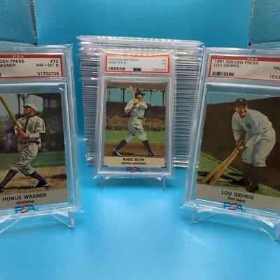 1961 Golden Press Baseball Complete Set. All 33 Cards PSA Graded.  78% PSA 8-9 - Image 1 of 4