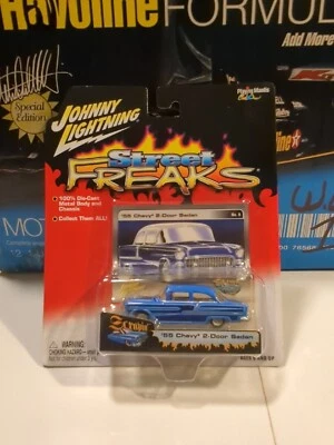 Chevy 1955 sedán de 2 puertas Johnny White Lightning Street Freaks Scrapin' muy buen estado  Foto 1 de 4