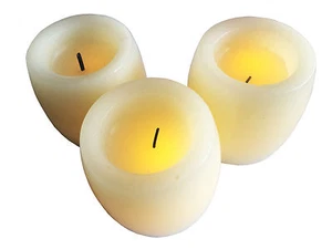 3 pcs FLAMELESS paraffin WAX CANDLES (batteries included) - Picture 1 of 1