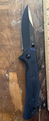 Bear & Son Sideliner Liner Lock Flipper Knife 3.375" 440 Black Drop Point Blade - Image 1 of 4