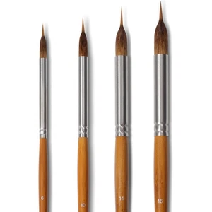 Juego de pinceles de acuarela - 4 piezas pinceles de punta de aguja extendida sintéticos extra L... - Imagen 1 de 7