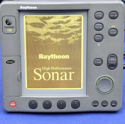 Raymarine Raytheon L755 HSB1 Monochrome LCD Marine Sonar Chartplotter Display - Image 1 of 4