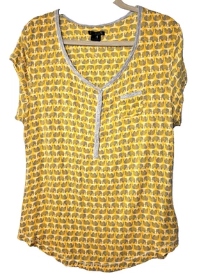 Layla оранжевый слон печать пижамы верхний Snap передняя крышка рукав размер большой гостиной - Изображение 1 из 4