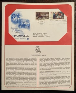 1976 Postal Commemorative Society - FDC - Christmas - Sc# 1701-1702 - Picture 1 of 1