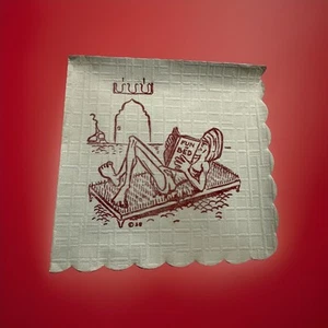 Vintage MCM 1960’s Set Of 2 Inappropriate Cocktail Square Napkins Retro Naughty - Picture 1 of 4