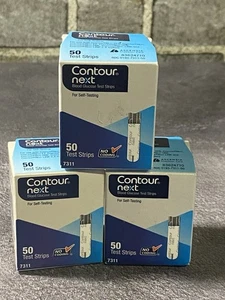 CONTOUR NEXT Blood Glucose Test Strips for Self-Testing - 50 X 3 Exp 8/26 10/26 - Picture 1 of 4