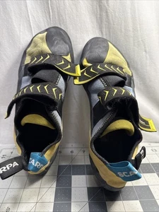 Scarpa Men's Vapor V Climbing Shoes Ocean/Yellow Size See Pictures - Picture 1 of 11
