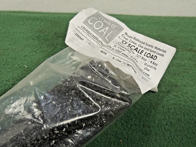 CONWAY COAL LOAD FOR HOPPER CAR 9 7/8" x 2 3/16" COAL ON FOAM BLACK EXCOND AS IS - Image 1 of 4