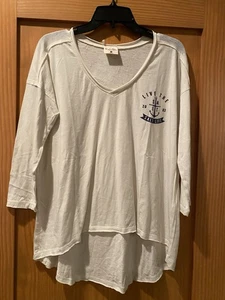 Camicia donna Salt Life scollo a V bianco sporco maniche 3/4 nuova con etichetta taglia S - Foto 1 di 4
