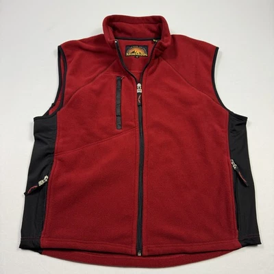 Chaleco de golf Sun Mountain polar chaqueta cremallera completa poliéster rojo negro mediano para hombre Foto 1 de 4