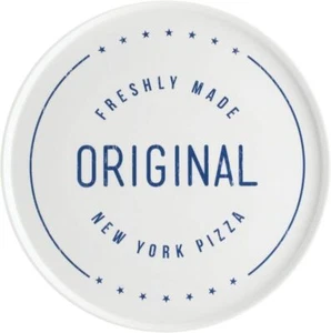 Typhoon World Foods Pizza Plate New York White Blue Dishwasher Safe 31cm - Picture 1 of 5