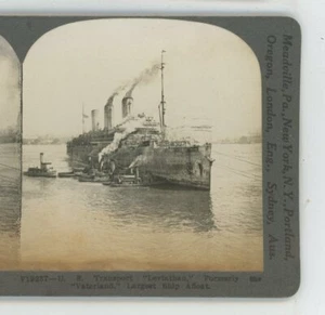 US Transport Leviathon größtes Schiff maritim Keystone Stereoview - Bild 1 von 2