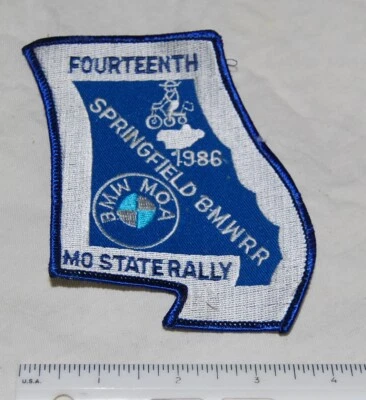 NEW - 1986 BMW MOA Springfield BMWRR  14th MO STATE RALLY  iron on patch   - Image 1 of 2