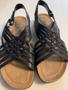 Women's Easy Spirit, Mar Sandal Semar-blk01 Black Leather size 7.5 - Picture 1 of 5