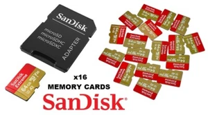 LOT OF 16 SanDisk Extreme 64GB microSDXC UHS-I Memory Cards With Adapter 170MB/s - Picture 1 of 4