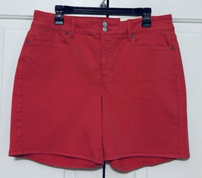 NWT NYDJ size 12 red fox coral frankie relaxed jean shorts womens - Image 1 of 4