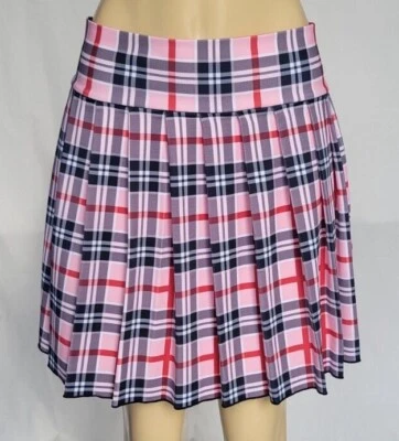 FALDA LARGA SPANDEX PLISADA A CUADROS (FRESA) Foto 1 de 4