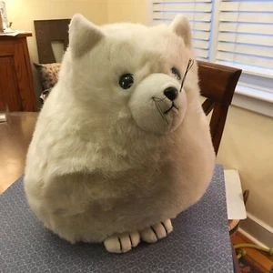 RARE & ENORMOUS Vintage DAKIN 1980 Fat White Cat Plush, 14" x 12"x 12" - VGUC! - Picture 1 of 14