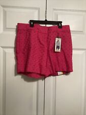The Limited Hot Pink Eyelet Tailored Flat Front Dress Shorts Size 8