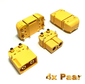 ✅ 4 Paar Amass XT60PW XT60 Stecker Goldstecker 90º Grad Winkel Lipo Akku PCB 60A - Bild 1 von 9