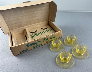 Vintage Mosser Glass The Jennifer Miniatures Set #2 Gold Krystal with Box - Picture 1 of 8
