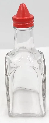 Botella jarra de vidrio de aceite de vinagre Gemco de colección tapa roscada de metal rojo transparente Foto 1 de 4