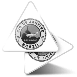 2 x Triangle Stickers  10cm - BW - Rio De Janeiro Brazil Travel Holiday  #40729 - Afbeelding 1 van 9