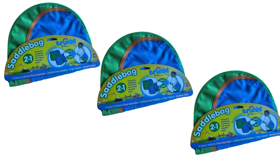 3 Alforjas TRUNKI 2 en 1 Cómodas Sillín Paquete de Hombro Verde Azul Naranja NUEVO Cuerno Foto 1 de 4