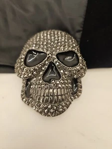 Metal Skull With Rhinestones belt buckle bedazzled - Picture 1 of 9