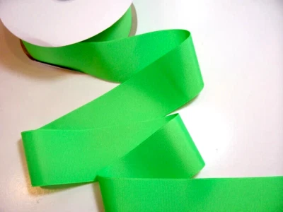 Neon Green Grosgrain Ribbon 2 1/4" wide x 10 yards Schiff Polyester Cheer B16 - Image 1 of 4