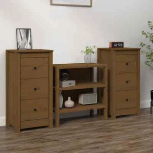 2pcs Pine Wood Sideboard Buffet Cabinet Storage Door Cupboard Shelf Kitchen - Picture 1 of 12