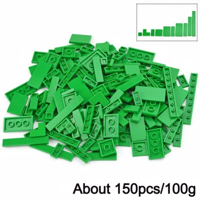 Bloques de construcción delgados de azulejos planos lisos 150 piezas juguete hágalo usted mismo - muchos colores y tamaños Foto 1 de 4