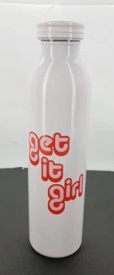 Get It Girl Water Bottle Powder Coating White / Pink 25 oz Stainless Steel TF — 第 1/4 张图片