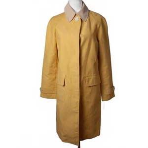 Isaac Mizrahi Womens Trench Coat Mustard Yellow Jacket MED - Picture 1 of 6