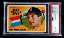 CARL YASTRZEMSI 1960 TOPPS BASEBALL ROOKIE CARD #148 PSA 6 EX-MT HOF RC RED SOX