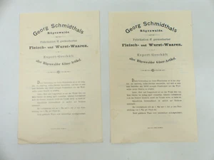 2 Rechnungen 1899 Georg Schmidthals Rügenwalder Wurstwaren - Picture 1 of 4