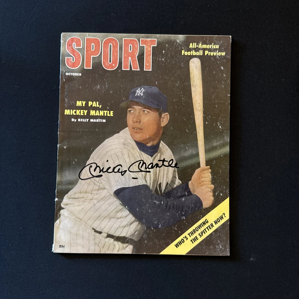 MICKEY MANTLE SIGNED 1956 SPORT MAGAZINE / October JSA LOA - Image 1 of 4